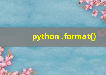 python .format()